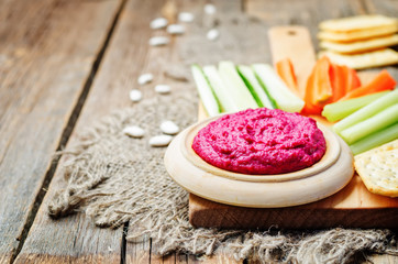Beet white bean hummus