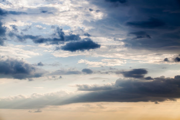 colorful dramatic sky with cloud at sunset