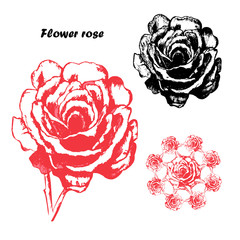 flower, rose,ornament, pencil drawing, a circular pattern