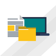 Data center and laptop design , vector illustration