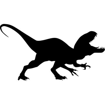 Dinosaur. Raptor tyrannosaurus vector black silhouette vector de Stock |  Adobe Stock