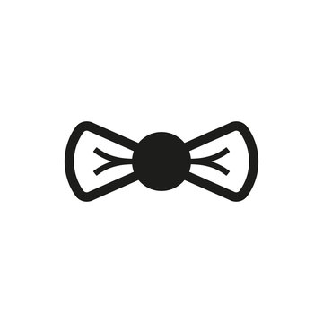 simple black Bow icon on white background