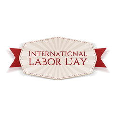 International Labor Day white striped Banner