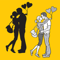 Lover kissing couple