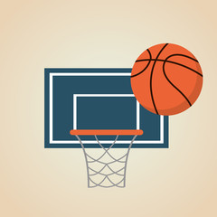 colored basketball icon, vector illustration