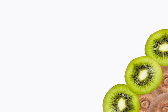 kiwi / fresh kiwi lying on a white background

