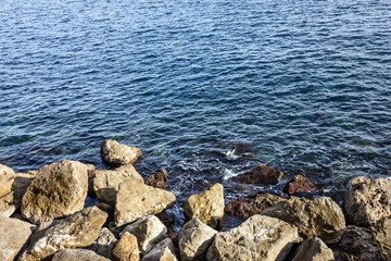 seaside stones, fresh sea water