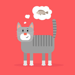 Сat dreaming of fresh fish