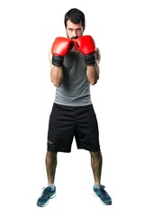 Sportman with boxing gloves