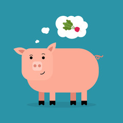 Pig dreams of radish