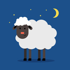 Lonely sheep at night