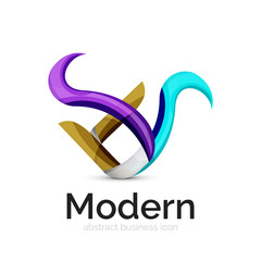 Ribbon swirl business logo