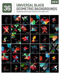 Mega collection of black geometric shape compositions