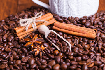 black coffee on a wooden background