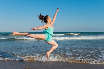 Teenager girl dancing outdoor