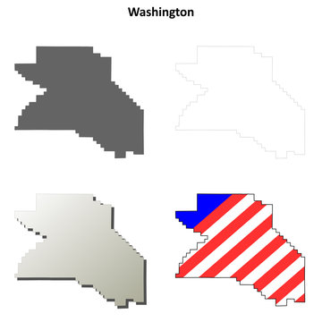 Washington County, Oregon Outline Map Set