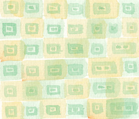hand drawn watercolor pattern background in faded green tones