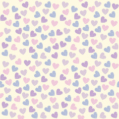 Cute endless pattern with colorful hearts