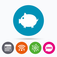 Piggy sign icon. Pork symbol.