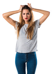 Fototapeta premium Frustrated young girl