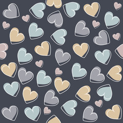 Seamless pattern with cute hearts