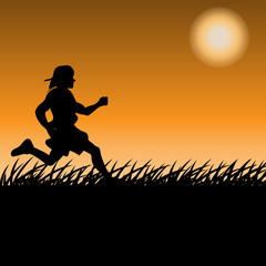 silhouette of guy running