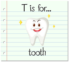 Flashcard letter T is for tooth