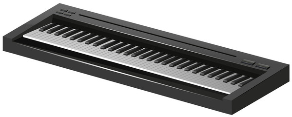 Electric piano on white background