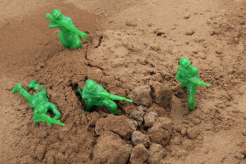brave soldiers in soil