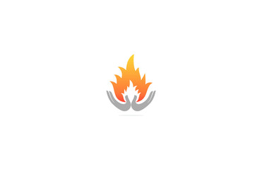 flame hand vector logo