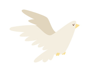 White dove  with hearts vector icon illustration