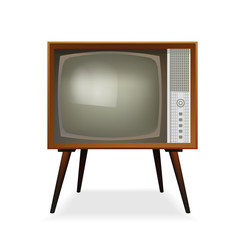 Retro TV. Vintage TV. Old TV Set. Vector Illustration. Isolated On White Background.