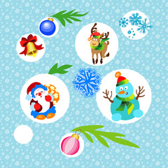 Obraz premium Christmas set vektor