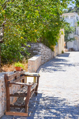 picturesque village streets in Greece on the island of Crete