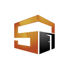S Cube Building Construction 3D Logo Icon