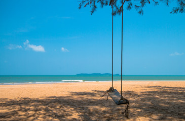 Swing on the beach, summer, vacation and Holiday concept at thai