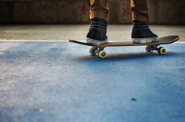Fototapeta na wymiar Skateboarding Practice Freestyle Extreme Sports Concept