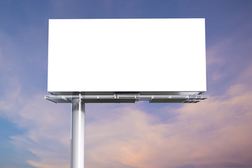 blank billboard on twilight sky