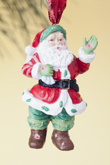 santa claus christmas bauble gesturing.