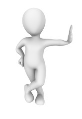 3d man leans against something.