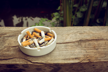 cigarette stub in ashtray