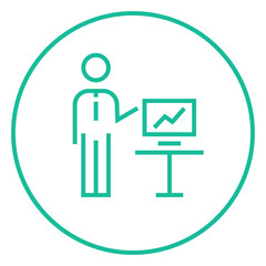 Business presentation line icon.