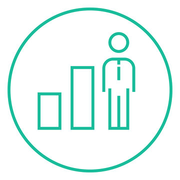Businessman and graph line icon.