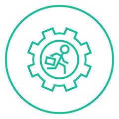 Man running inside the gear line icon.