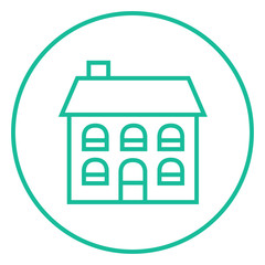 Two storey detached house line icon.