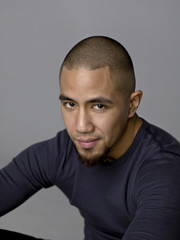 Obraz premium young man with shaved head.