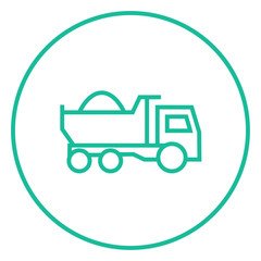 Dump truck line icon.