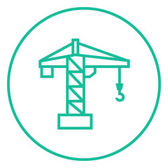 Construction crane line icon.