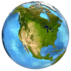Fototapeta premium North American continent on Earth