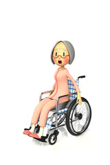 Fototapeta na wymiar 車椅子を使っている老婦人